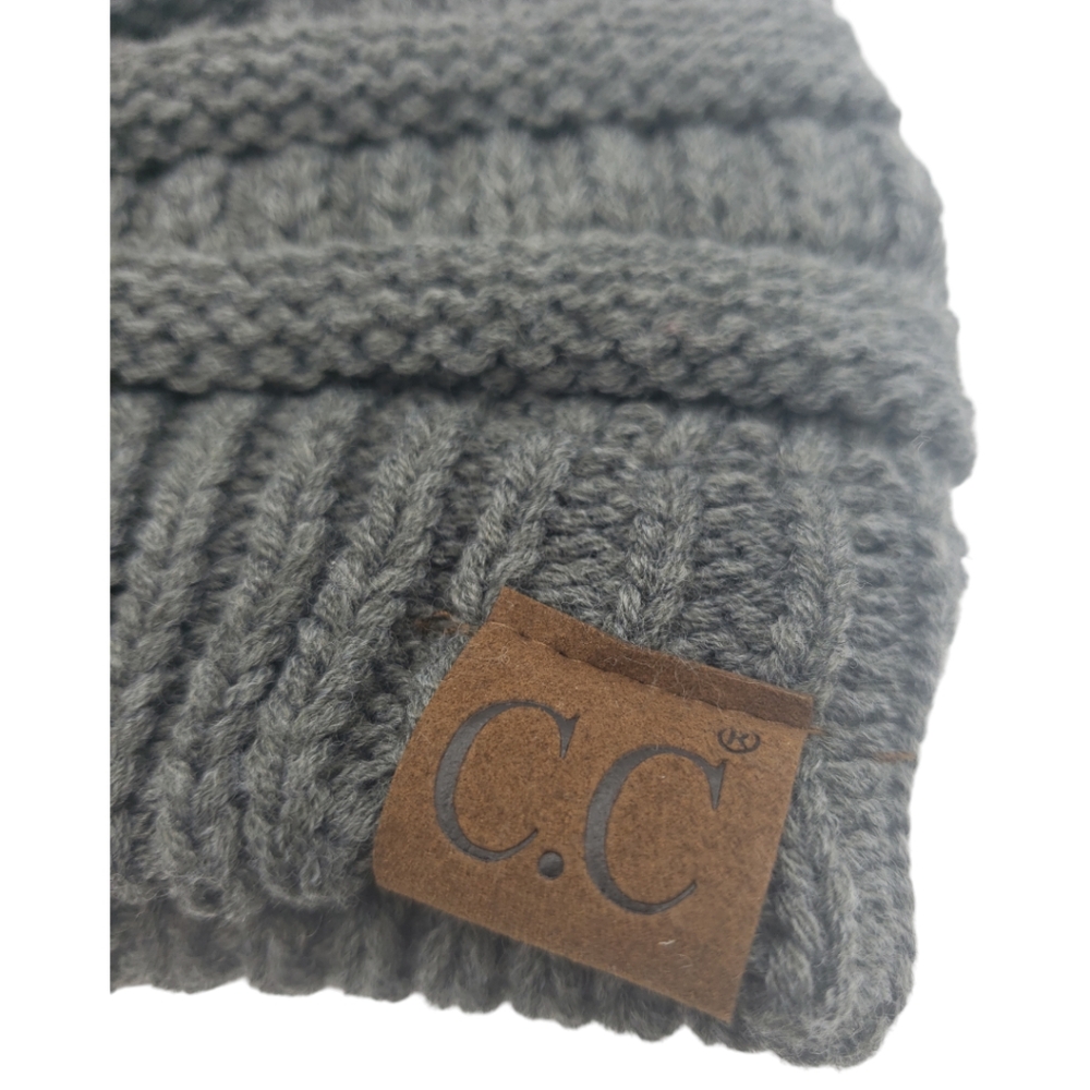 C.C. Classic Knit Beanie NWT One Size Dark Gray - Picture 6 of 7